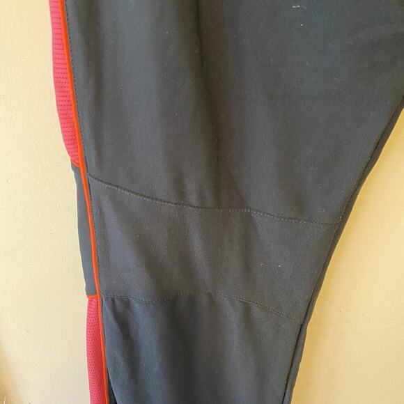 Nike Dri Fit Mesh Panel Wide Leg Women L Athletic Black Pink PullOn Active Pants - Picture 9 of 11